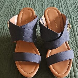 Tommy Hilfiger Women Mili2 Open Toe Cross Band Wedge Sandals 7.5